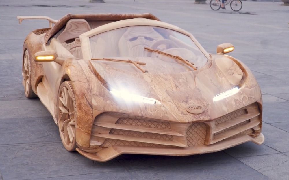 Деревянный Bugatti! Он еще и ездит???