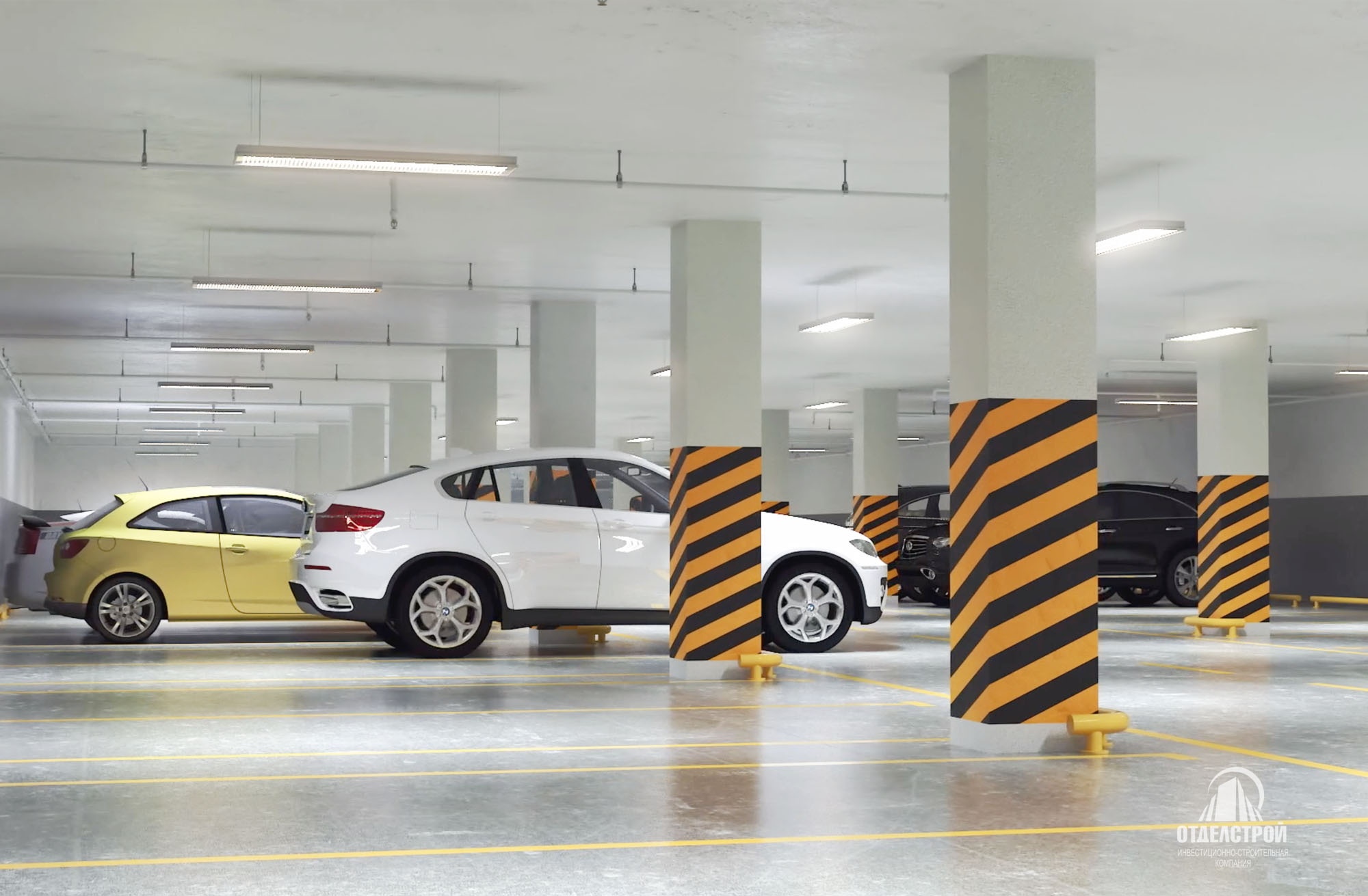 Подземный паркинг в ЖК «Новом Лесснер» 