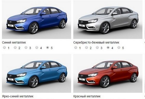 АВТОВАЗ предлагает россиянам выбрать цвета для LADA Vesta